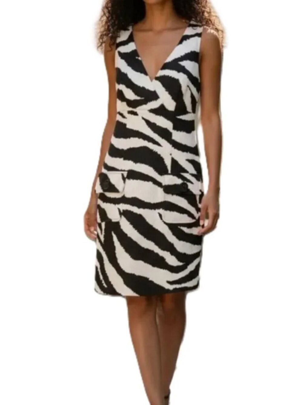 Michael Kors Brown Cream Animal Print Dress size 12